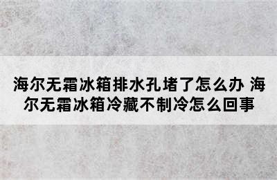 海尔无霜冰箱排水孔堵了怎么办 海尔无霜冰箱冷藏不制冷怎么回事